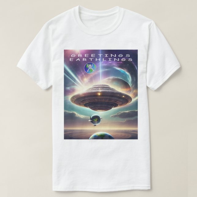 Camiseta de SALUDOS SERES TERRENALES (Diseño del anverso)