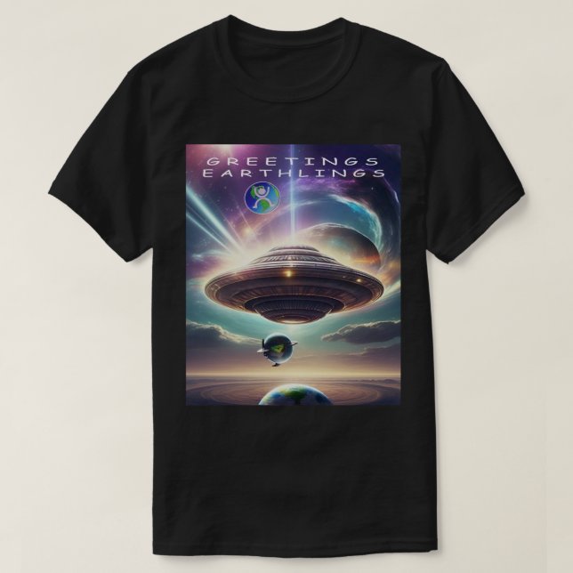 Camiseta de SALUDOS TERRÍCOLAS (Diseño del anverso)