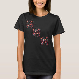 Camiseta de San Valentín con flores de corazón