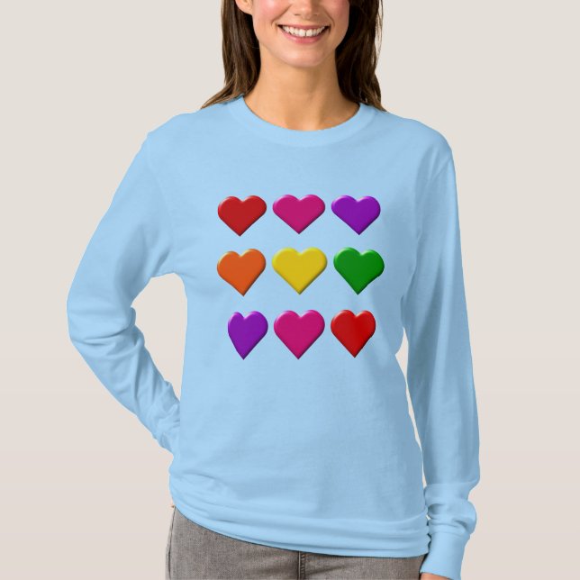 Camiseta de San Valentín Corazón de Largo Sleeve (Anverso)