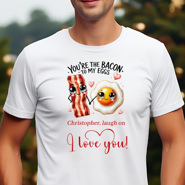 Camiseta de San Valentín de comida divertida con n (Custom Name Funny Food Valentine Shirt for Husband)