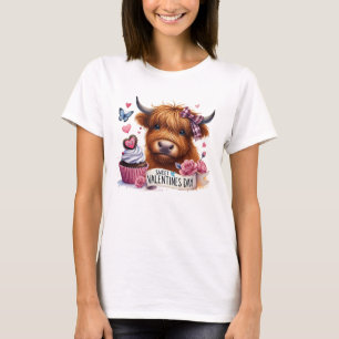 Camiseta de San Valentín de Cupcake de Vaca Highla