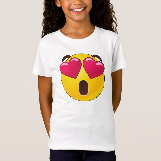 Camiseta de San Valentín de emoji Heart Eyes (Anverso)