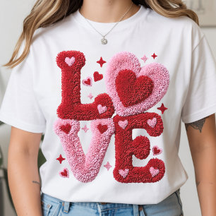 Camiseta de San Valentín de lana falsa linda regal