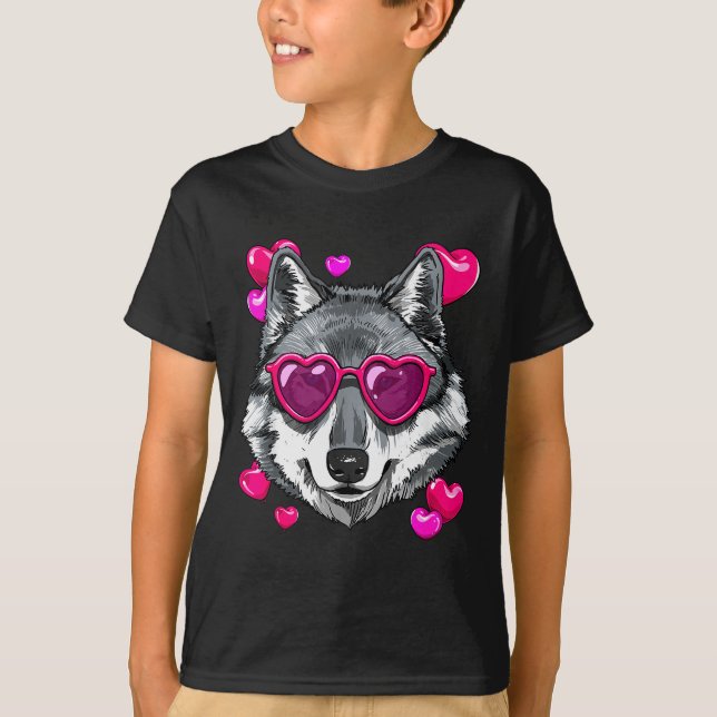 Camiseta de San Valentín de Lobo Cara de Animal de (Anverso)