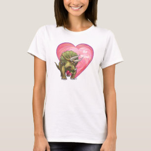 Camiseta de San Valentín de Triceratops enamorado