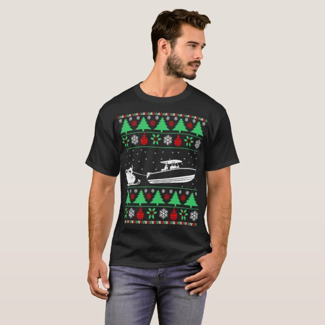 Camiseta De Santa del trineo del canotaje navidad al aire (Anverso completo)