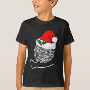 Camiseta de Santa tejiendo bola de hilo Navidad Mu