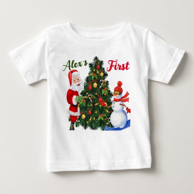 Camiseta de Santa y Navidades de nieve (Anverso)