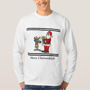 Camiseta de Santa y Reindeer Chrismukkah
