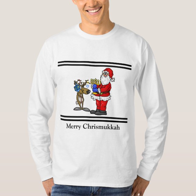 Camiseta de Santa y Reindeer Chrismukkah (Anverso)