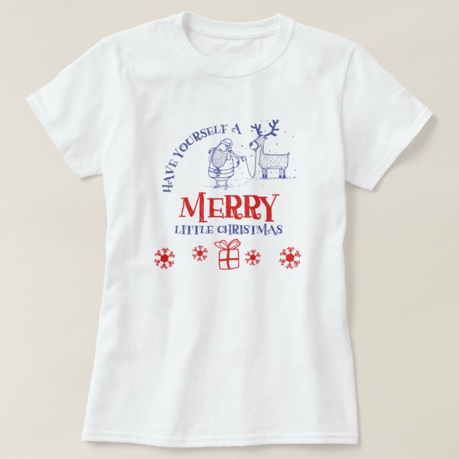 Camiseta de Santa y Reno (Diseño del anverso)