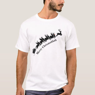 Camiseta De Santa Y Sleigh Silhouette Chrismukkah