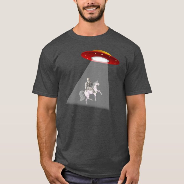 Camiseta de secuestro de OVNI de Unicornio de pie  (Anverso)