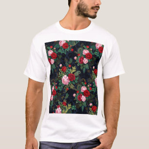 Camiseta de seda con estampado floral