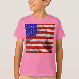 Camiseta de seda de la bandera de los E.E.U.U. de