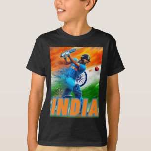 Camiseta de seguidores de críquet de la India - Cr