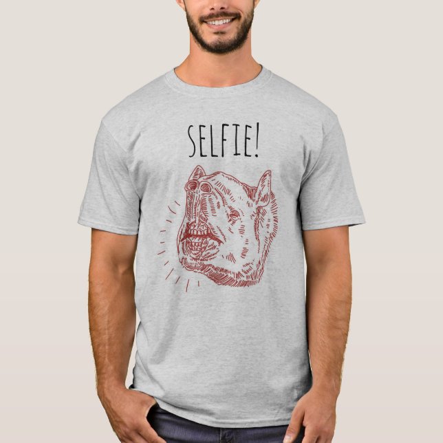 Camiseta de Selfie de los hombres: Tapir sonriente (Anverso)