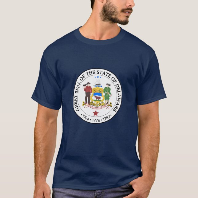 Camiseta de sello de estado de Delaware (Anverso)
