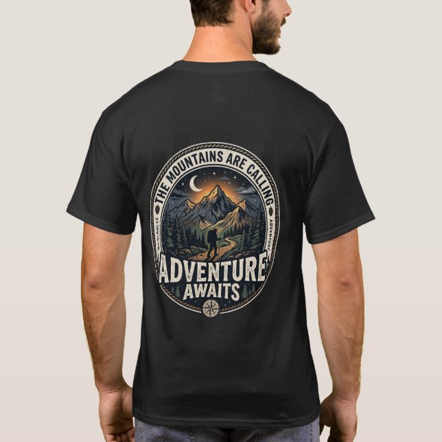 Camiseta de senderismo La aventura espera (Reverso)