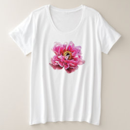Camiseta de señora talla grande Rosa Peonía