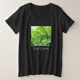 Camiseta de señora talla grande 'Vive verde'