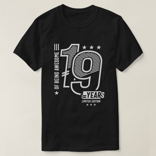 Camiseta De ser asombroso 19 años - 19 años (Diseño del anverso)