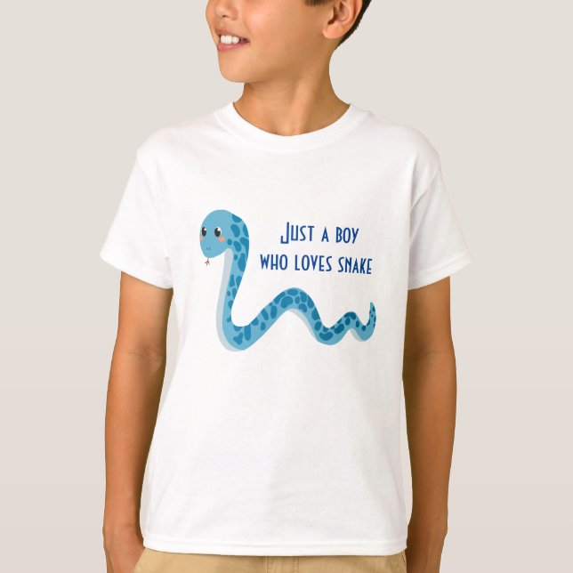Camiseta de serpiente azul para los niños (Anverso)
