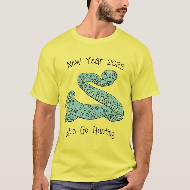 Camiseta de serpiente para Año Nuevo masculino 202 (Anverso)