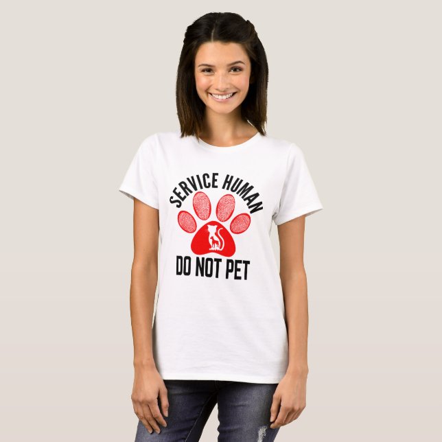 Camiseta de Servicio Humano No Acariciar (Anverso completo)