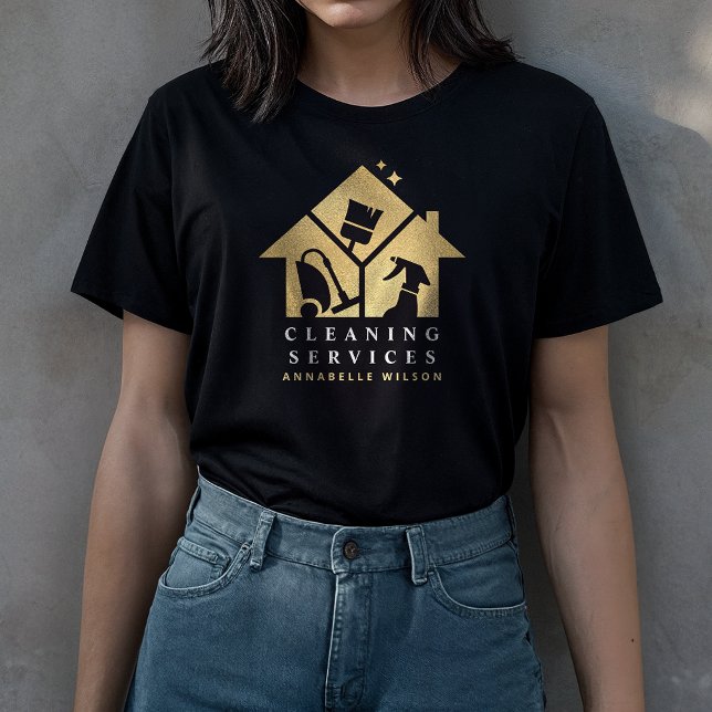 Camiseta de Servicios de limpieza de casas de oro (Subido por el creador)