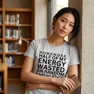 Camiseta de significado de tareas escolares