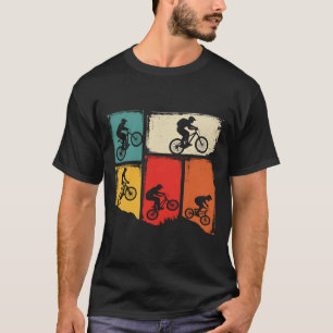 Camiseta de Silueta de Bicicleta de Montaña Vintag