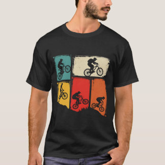 Camiseta de Silueta de Bicicleta de Montaña Vintag