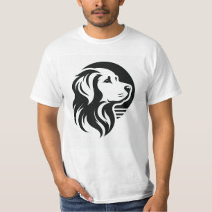 Camiseta de Silueta de Cabeza de Perro Minimalista