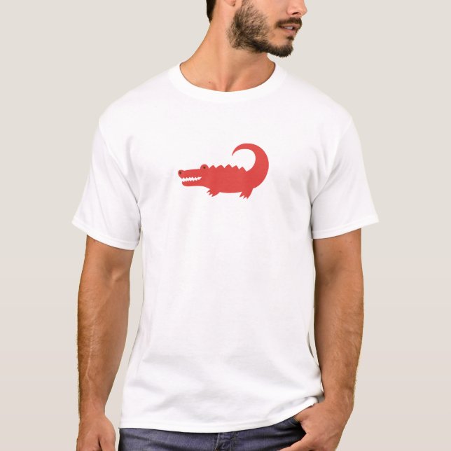 Camiseta de Silueta de Cocodrilo Animal (Anverso)