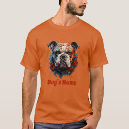 Camiseta de silueta de color de bulldog