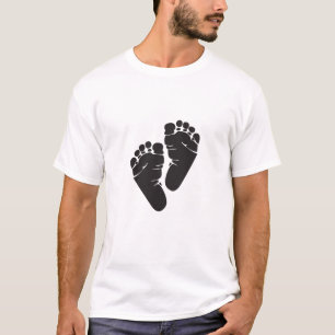 Camiseta de silueta de huellas de bebé adorable pa