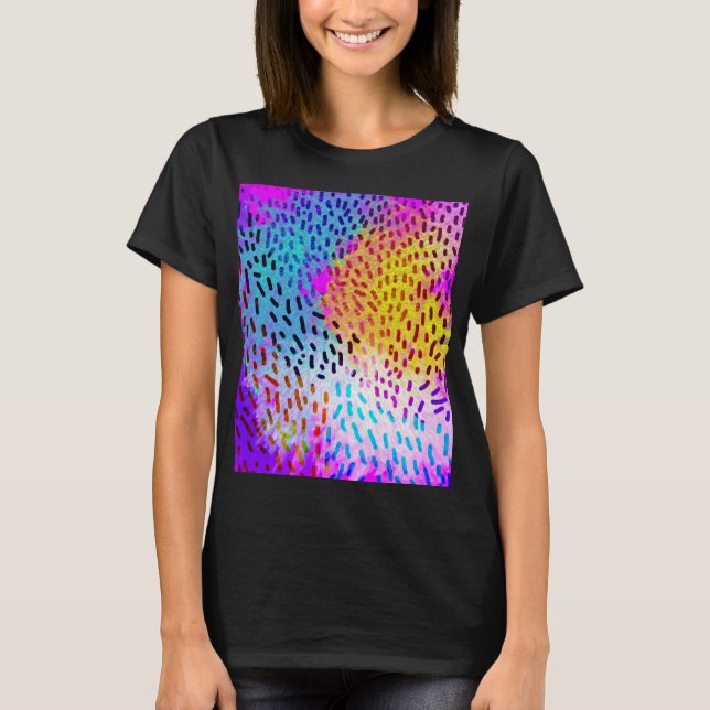 Camiseta de Silueta de Leopardo Abstracto Colorido (Anverso)