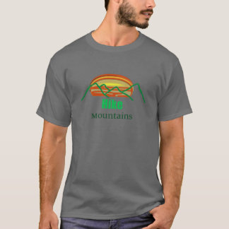Camiseta de Silueta de Montañas para Caminar con P