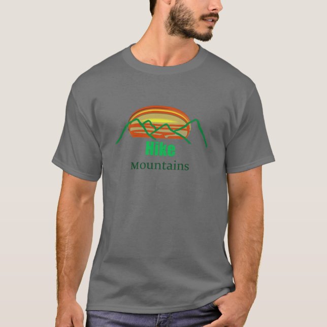 Camiseta de Silueta de Montañas para Caminar con P (Anverso)