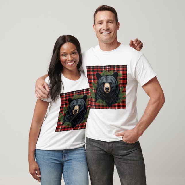Camiseta de silueta de oso negro (Unisexo)