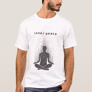 Camiseta de Silueta Meditando Paz Interior Artísti