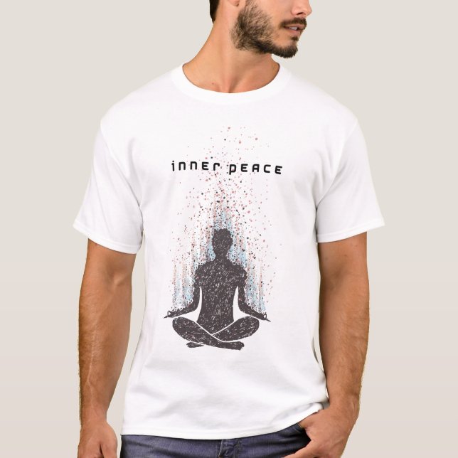 Camiseta de Silueta Meditando Paz Interior Artísti (Anverso)