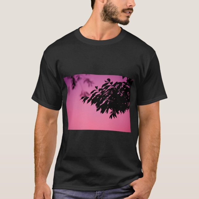 Camiseta de siluetas de hojas de la naturaleza (Anverso)