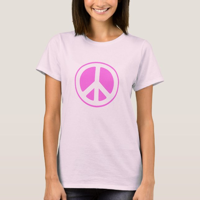 Camiseta de símbolo de paz rosa (Anverso)