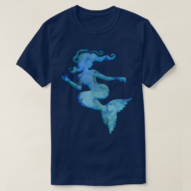 Camiseta de sirena de color azul (Diseño del anverso)