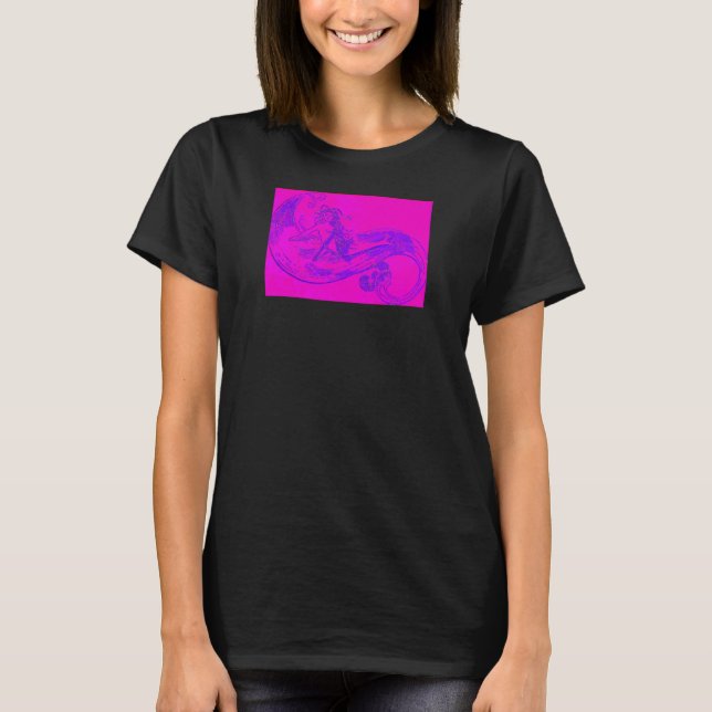 camiseta de sirena de onda rosa (Anverso)
