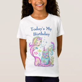 Camiseta de sirena feliz cumpleaños