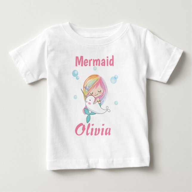 Camiseta de sirena Narwhal y camiseta de sirena (Anverso)